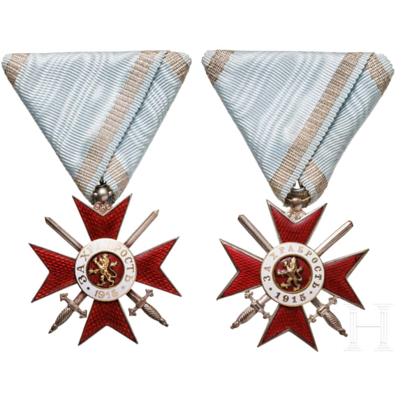 Two Military Orders "For Bravery", Cross 4th Class, grade two, 3rd pattern (1915 - 1918), in award case