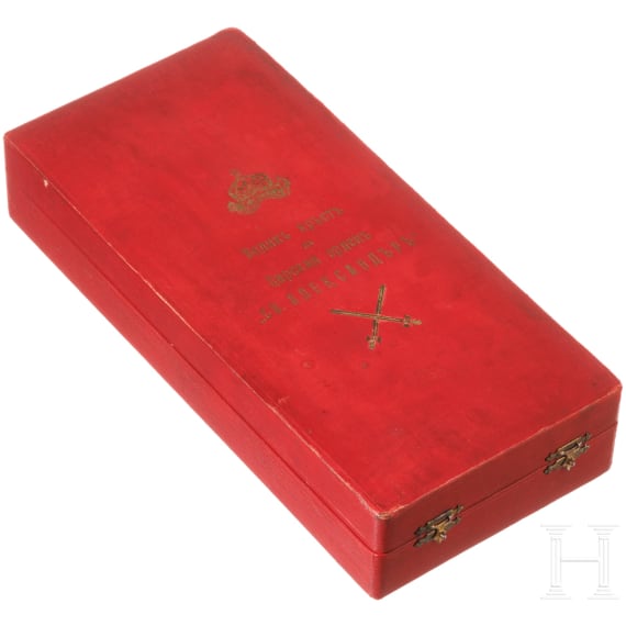 A case for the Grand Cross of the Order of St. Alexander with swords and the breast star with swords