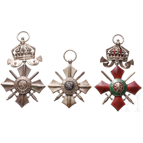 Three Military Merit Orders 5th and 6th class, reign of Tsar Ferdinand I