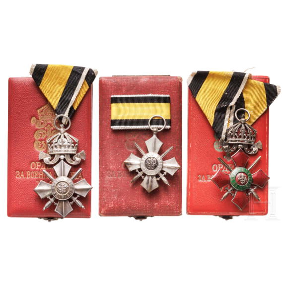 Three Military Merit Orders 5th and 6th class, reign of Tsar Ferdinand I