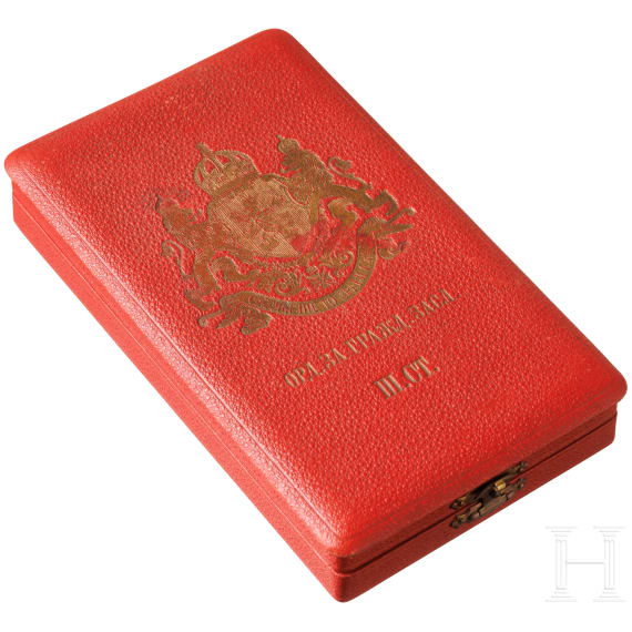 A case for Civil Merit Order 3rd class, 1st model with princely crown, circa 1900/1905