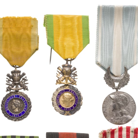 F&uuml;nf franz&ouml;sische und eine belgische Medaille