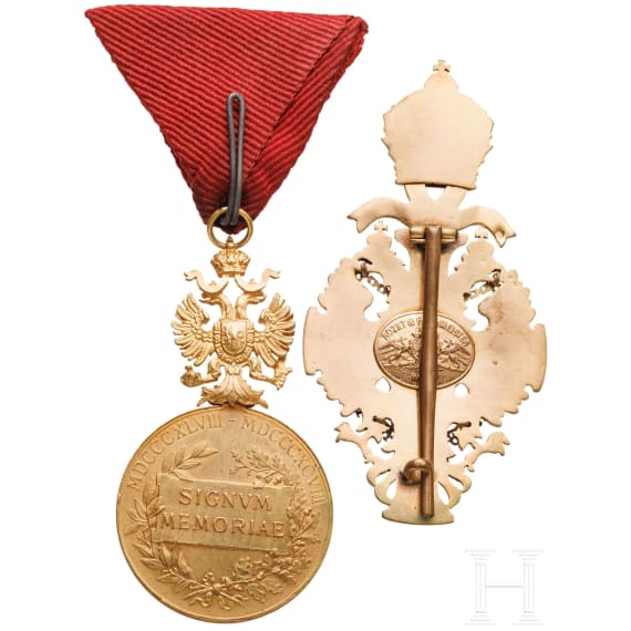 Offizierskreuz des Franz-Joseph-Ordens mit Kriegsdekoration und Medaille Signum Memoriae