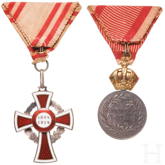 Zwei Auszeichnungen im Etui, um 1914