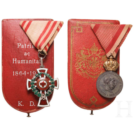 Zwei Auszeichnungen im Etui, um 1914