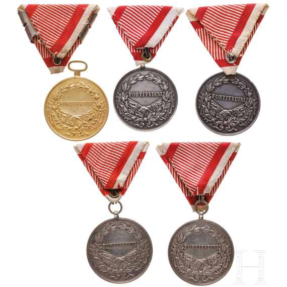 F&uuml;nf gro&szlig;e Tapferkeitsmedaillen, 1916 - 1918