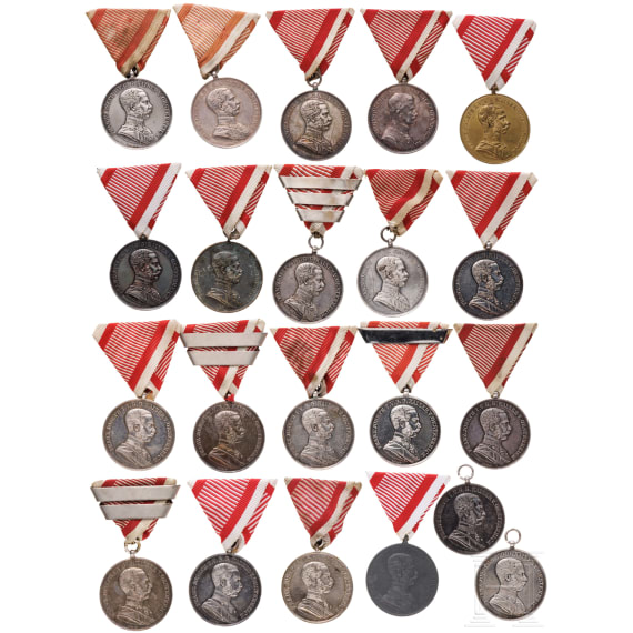 21 gro&szlig;e Tapferkeitsmedaillen, vor 1916