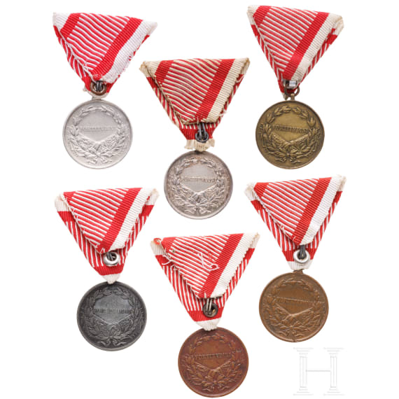 &Uuml;ber 40 kleine Tapferkeitsmedaillen, 1916 - 1918