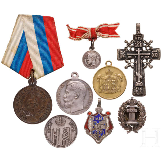 Kleine Sammlung von sieben Auszeichnungen, Russland, 1880 - 1915