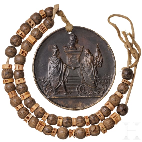 An Indian Peace Medal in Bronze, Andrew Johnson, 1865 - 1869