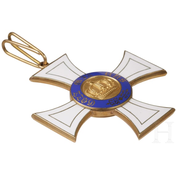 From Bavarian aristocratic property - a cased Cross 2nd Class of the Prussian Royal Order of the Crown