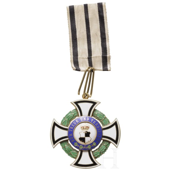 From Bavarian aristocratic property - A cased Cross of Honor of the Princely House Order of Hohenzollern -