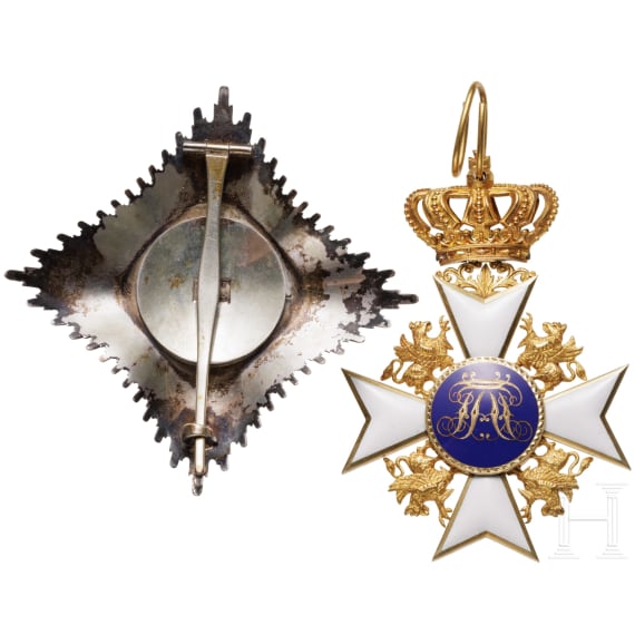 House Order of the Wendish Crown &ndash; a cased Commander's Cross with Star, Mecklenburg-Schwerin