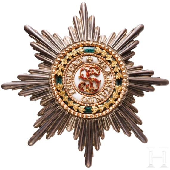 From Bavarian aristocratic property - a breast star to the 1st class of the russian Order of St. Stanislaus, late 19th century