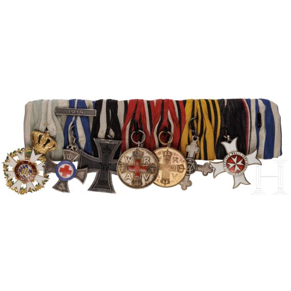 An seven-piece medal bar of a high Bavarian official from Bavarian aristocratic property