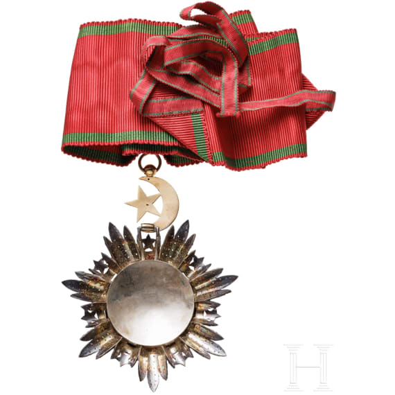 A cased neck cross 2nd class of the Turkish Order of Mecidiye from Bavarian aristocratic property