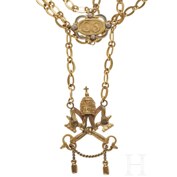 A chain of office of the Privy Chamberlains of His Holiness (Cubicularius secretus) from Bavarian aristocratic property