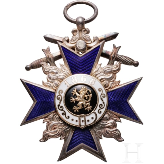 A cased Bavarian Military Order of Merit 4th class with swords