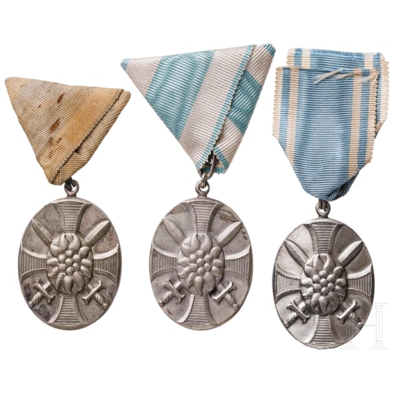 Three medals of the K. B. Infanterie-Leib-Regiment for the defence of Tyrol, dated 1915