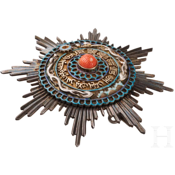 General der Infanterie Maximilian von Montgelas (1860 - 1938) &ndash; a cased 2nd Class set, 3rd grade of the Order of the Double Dragon, 1st type 1882 - 1902