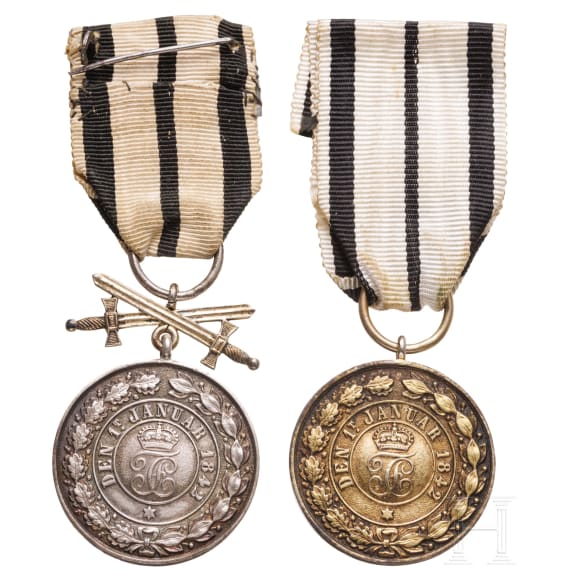 Two medals of the House Order of Hohenzollern