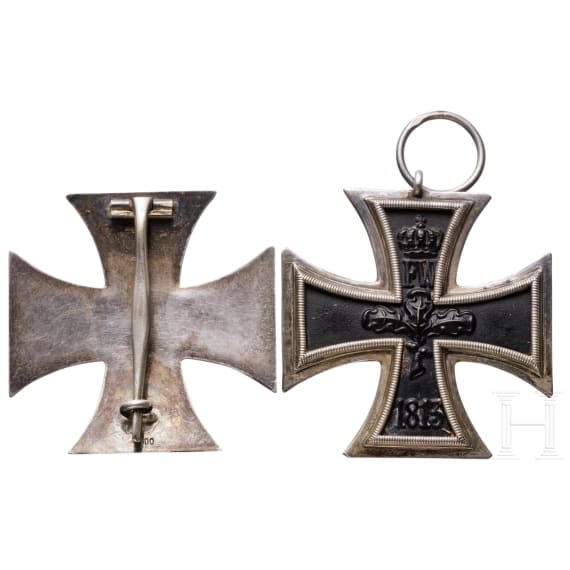 A cased Iron Cross 1914 1st and 2nd class