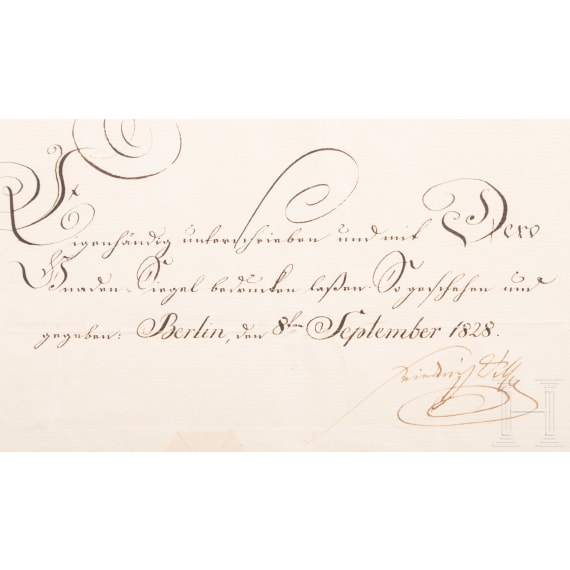 A certificate for the Iron Cross 2nd class of 1813