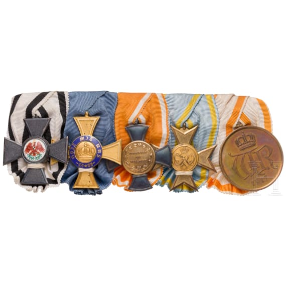 A five-piece medal bar