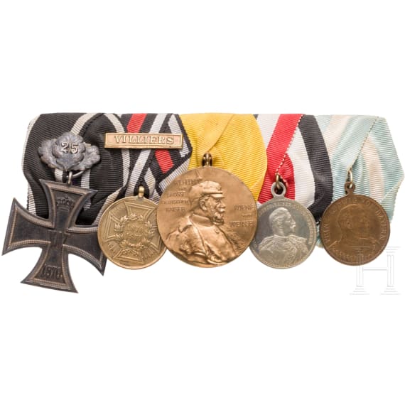 A five-piece medal bar