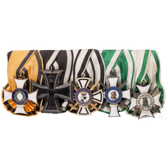 A five-piece medal bar