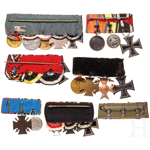 Seven Austrian and German medal bars