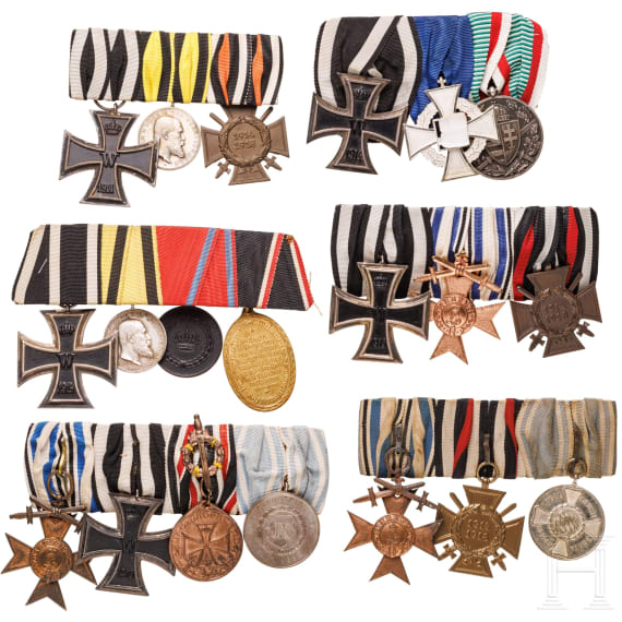 Six German medal bars, 1st half of the 20th century