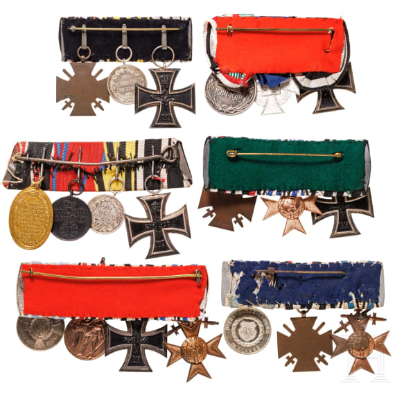 Six German medal bars, 1st half of the 20th century