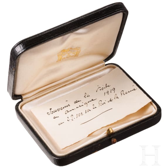 King Albert I of Belgium - a case, dated 1919