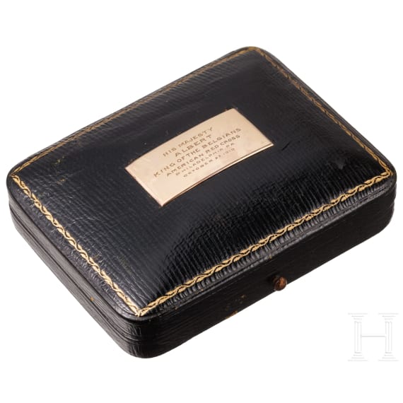 King Albert I of Belgium - a case, dated 1919
