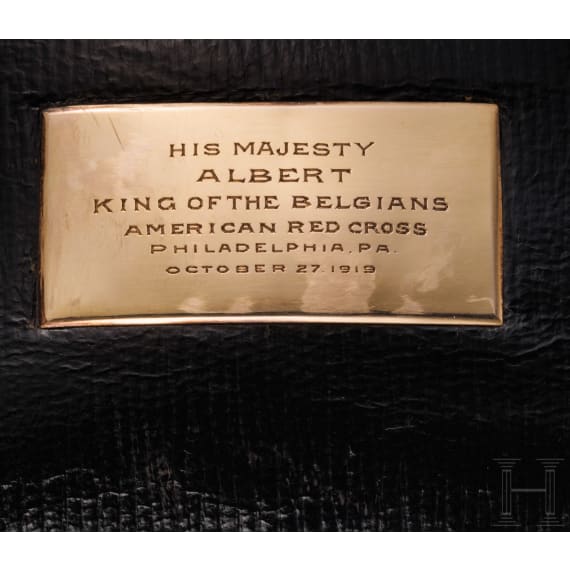 King Albert I of Belgium - a case, dated 1919