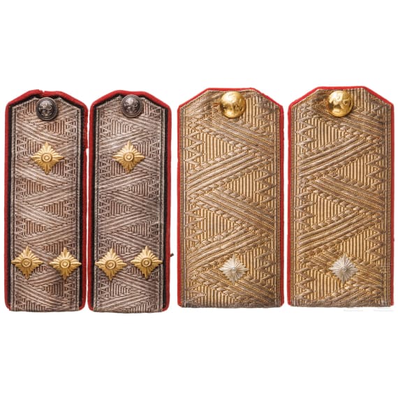 Two pairs of shoulder boards for generals, World War I and II