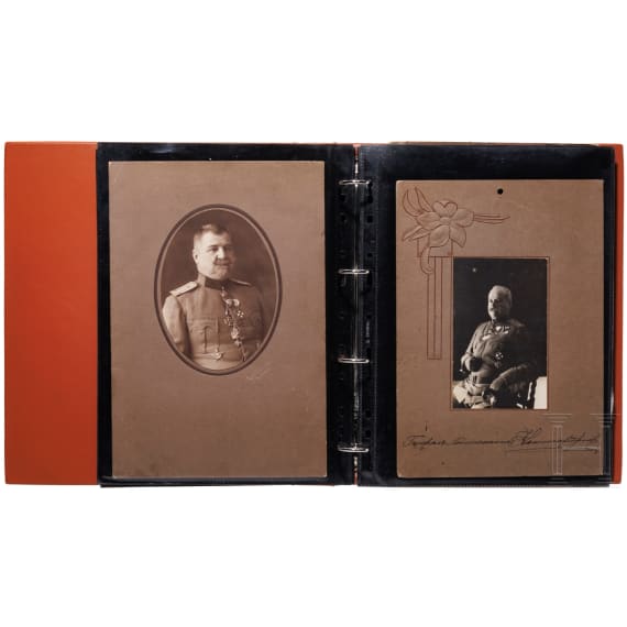 A Bulgarian folder with 64 photos and postcards, World War I