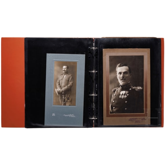 A Bulgarian folder with 64 photos and postcards, World War I