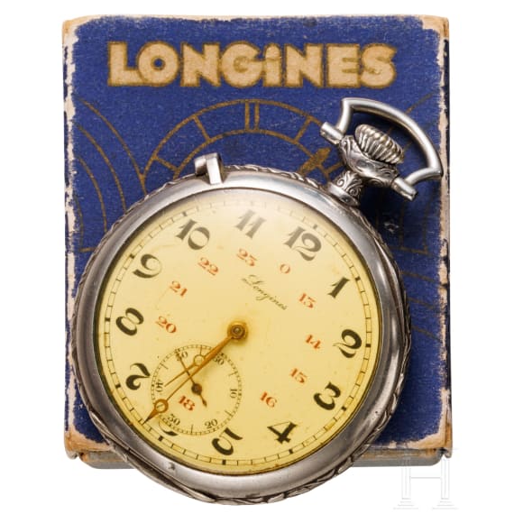 A pocket watch of the Longines brand as a shooting prize