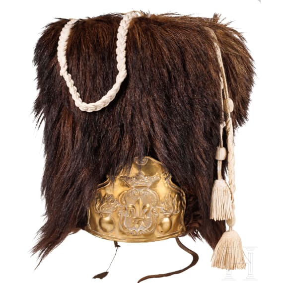 A fur cap for grenadiers of the Restoration period