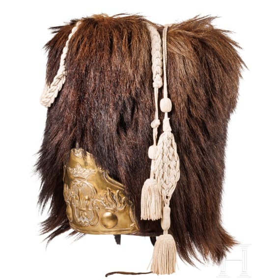 A fur cap for grenadiers of the Restoration period