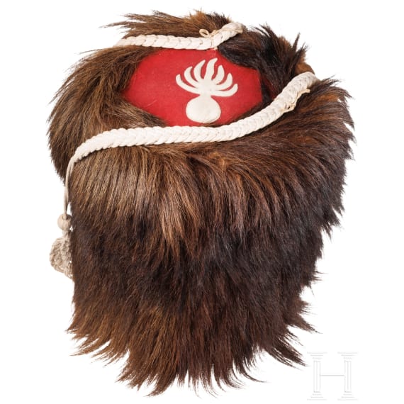A fur cap for grenadiers of the Restoration period