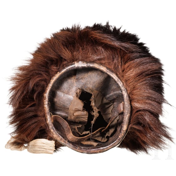 A fur cap for grenadiers of the Restoration period