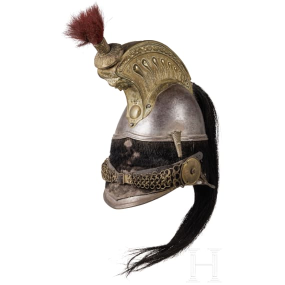 A helmet M 1845 and cuirass M 1855 of the cuirassier troopers