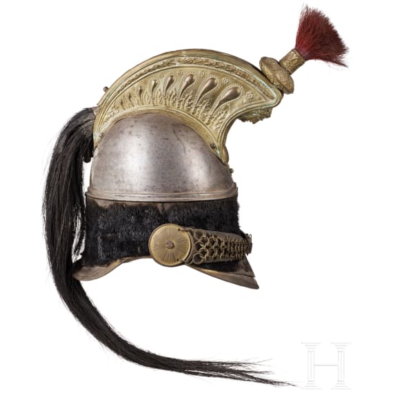 A helmet M 1845 and cuirass M 1855 of the cuirassier troopers