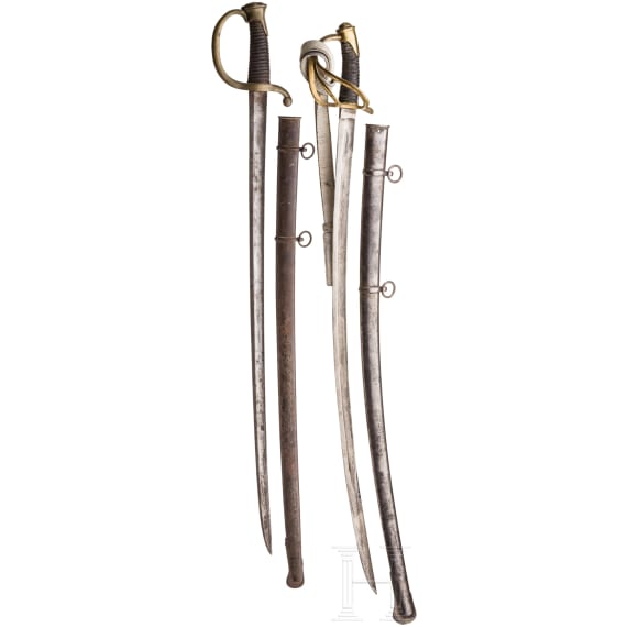 Two sabres for mounted troops, 19th century