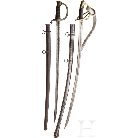 Two sabres for mounted troops, 19th century