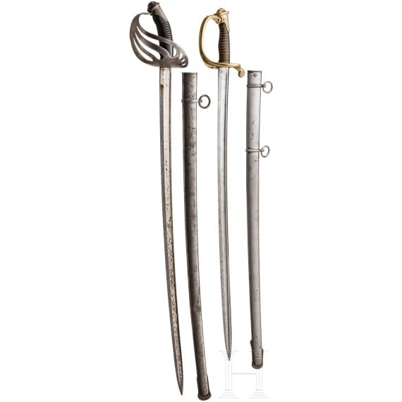 Two heavy sabres, 19th/20th century