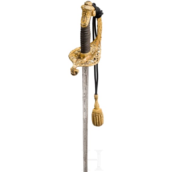 Major J. Poysat, Adjutant-Major de la 3e L&eacute;gion de la Garde Nationale de Paris &ndash; a splendid sword presented for his farewell on 19 October 1849